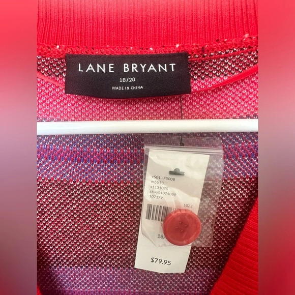 NWT Lane Bryant Button Up Christmas‎ Cardigan Snowflakes Size 18/20 - Picture 5 of 9